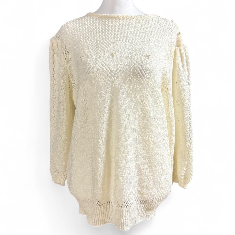 Vintage Exclusive Imports beaded Cream Sweater